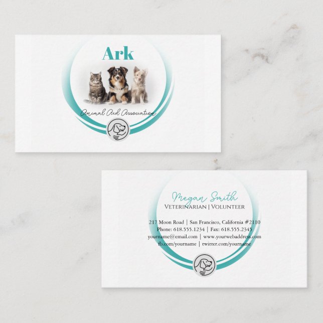 Animal Aid Association | Volunteer Veterinarian Business Card (Front/Back)