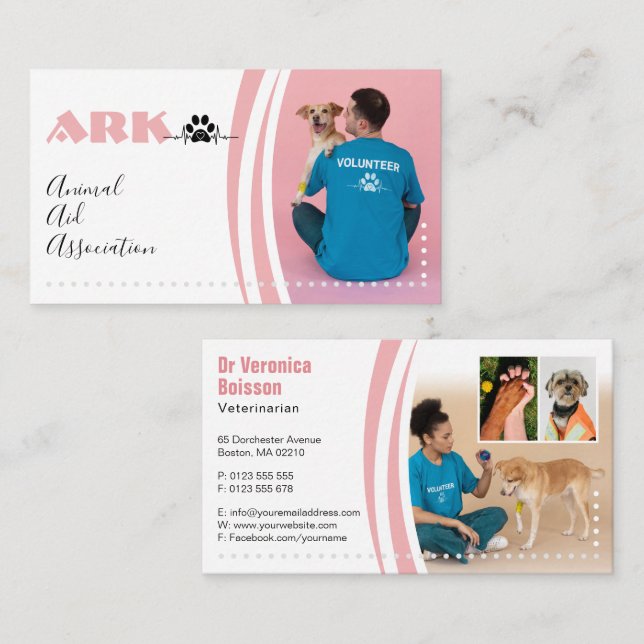 Animal Aid Association | Volunteer Veterinarian Business Card (Front/Back)
