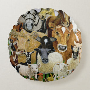 Animal Allsorts Round Cushion