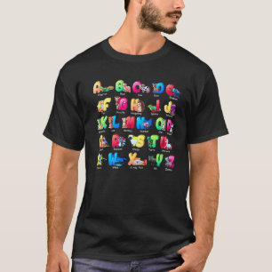 Animal Alphabet ABCs Learning Pre K Kindergarten T T-Shirt