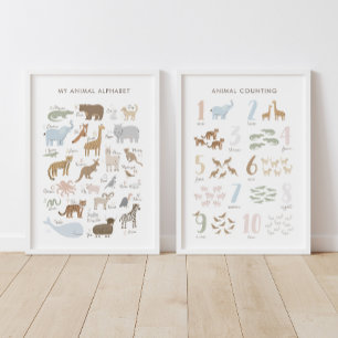 Animal Alphabet and Numbers Educational Classroom