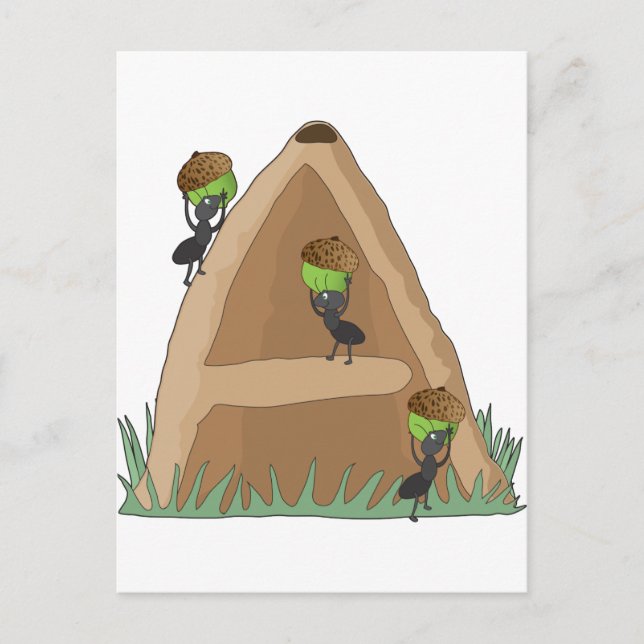 Animal Alphabet Anthill Postcard (Front)