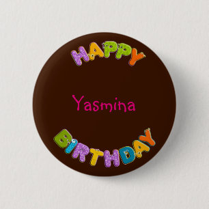 animal alphabet - birthday 6 cm round badge