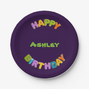 animal alphabet - birthday paper plate