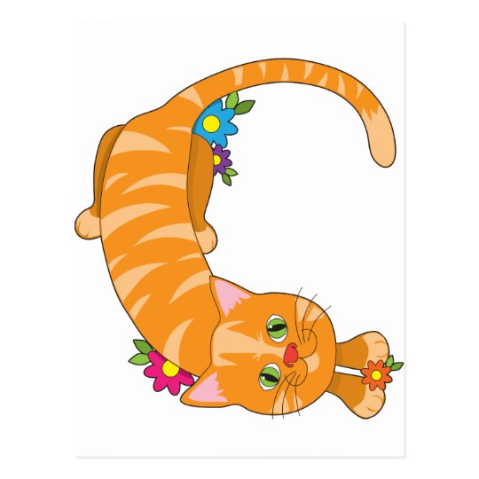 Animal Alphabet Cat Postcard