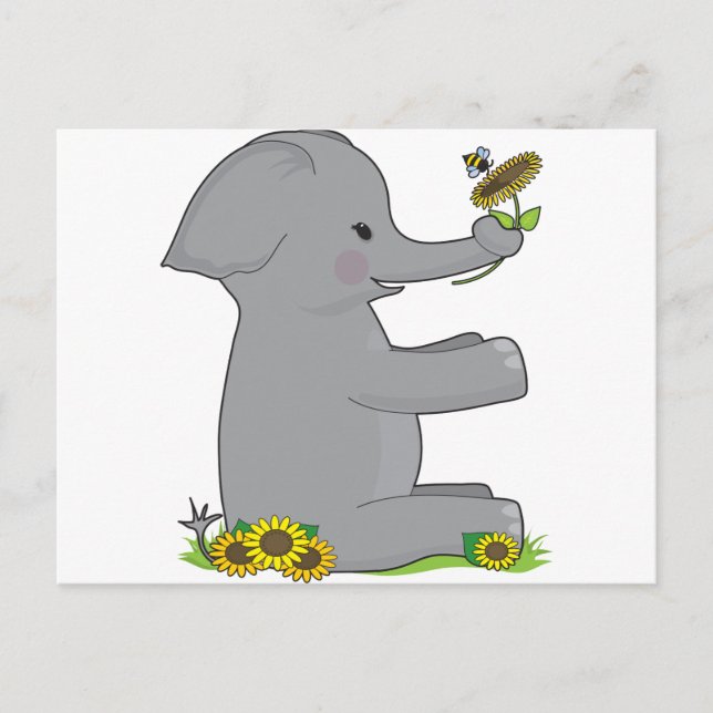Animal Alphabet Elephant Postcard (Front)
