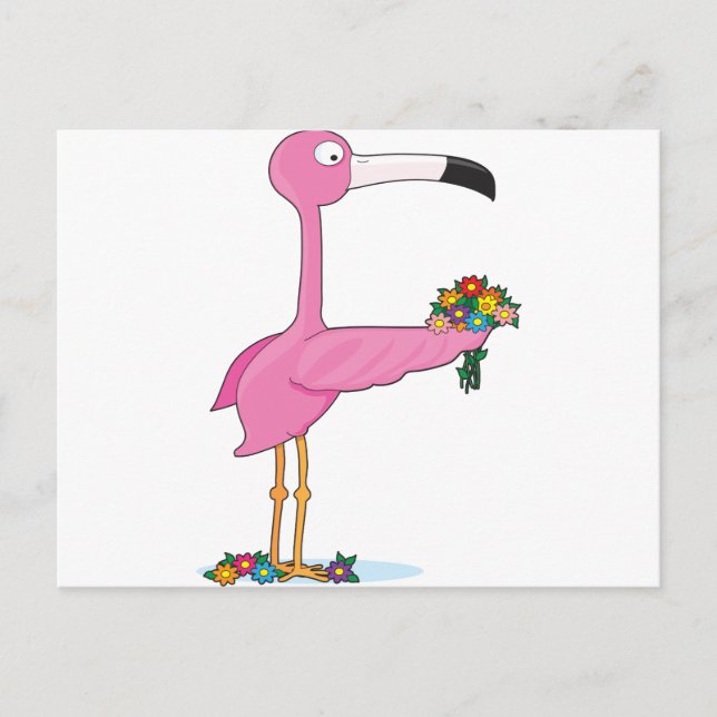 Animal Alphabet Flamingo Postcard (Front)