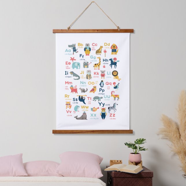 Animal Alphabet  Hanging Tapestry (Bedroom)