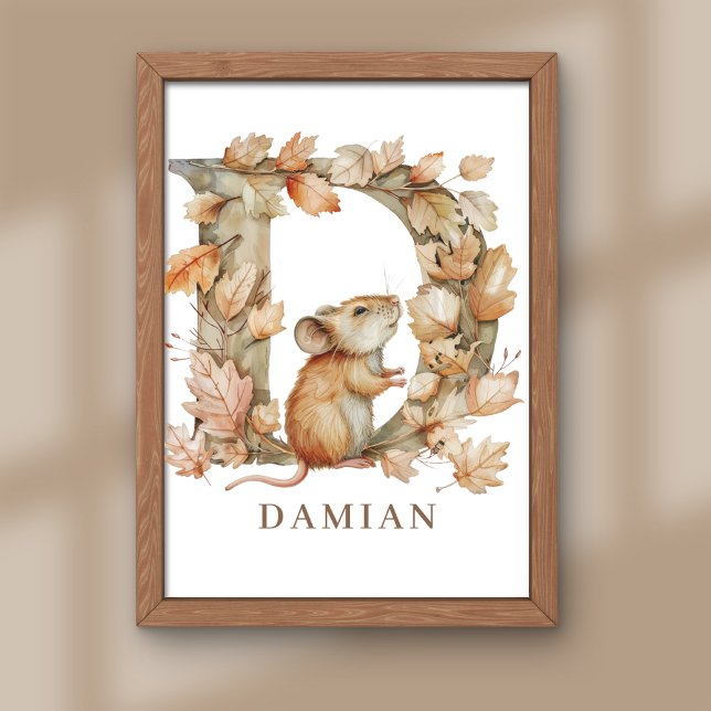 Animal Alphabet Letter D Kids Name Mouse Poster (Creator Uploaded)