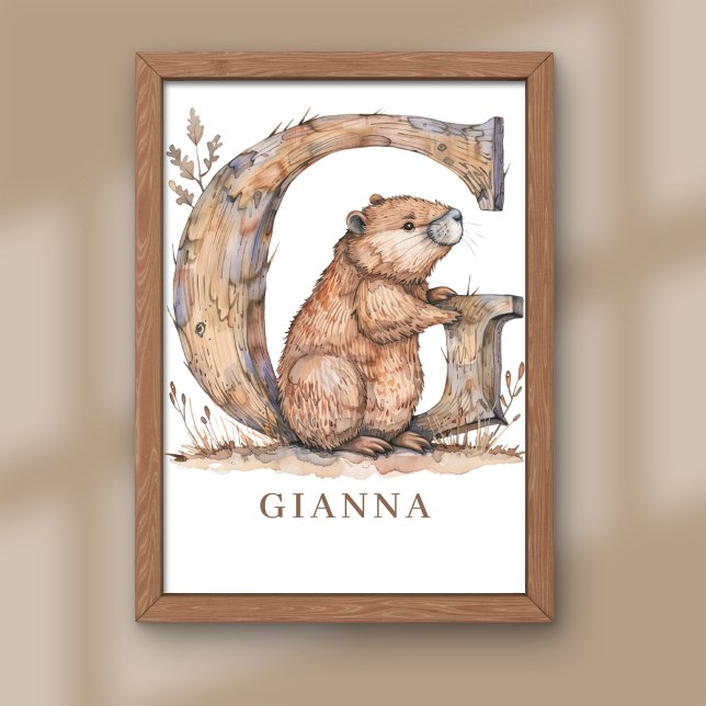 Animal Alphabet Letter G Kids Name Nursery Poster (Creator Uploaded)