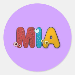 animal alphabet Mia Classic Round Sticker