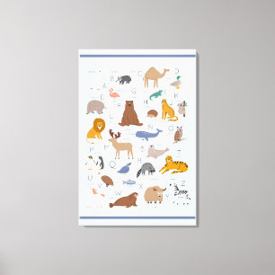 Animal Alphabet Nursery Kids Room  Canvas Print