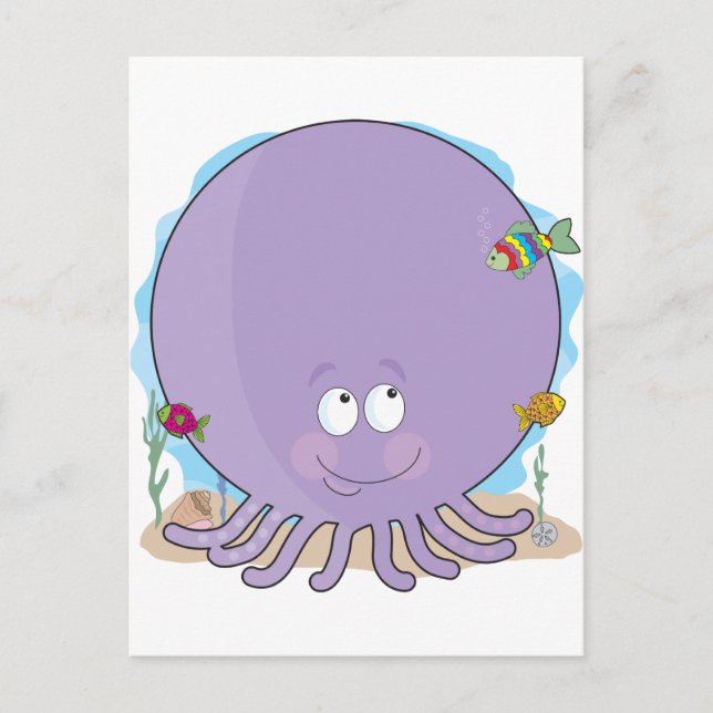 Animal Alphabet Octopus Postcard (Front)