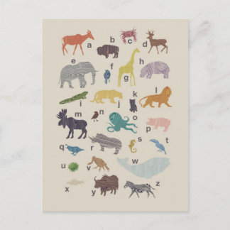 Animal Alphabet Postcard