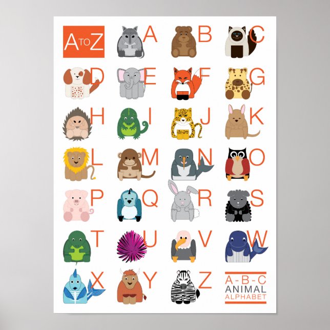 Animal Alphabet Poster (Front)
