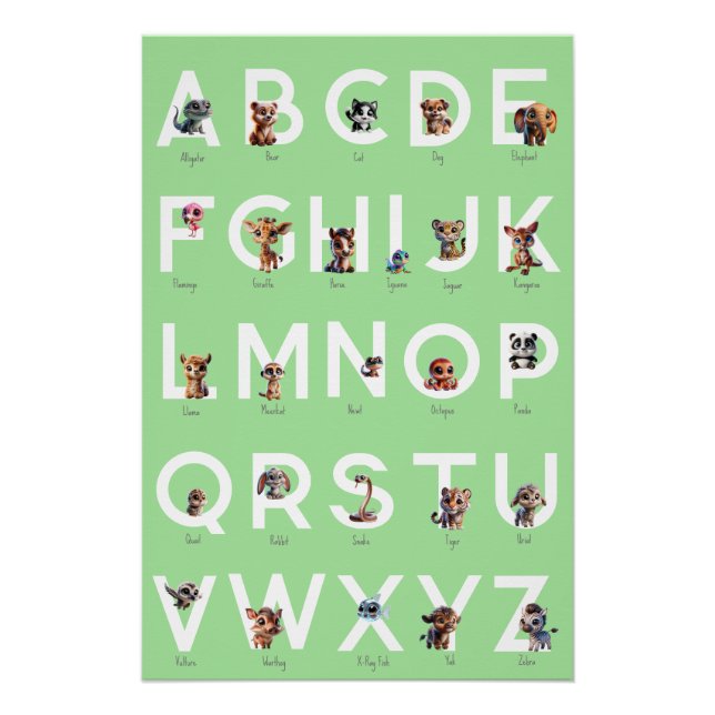 Animal Alphabet Poster (Front)