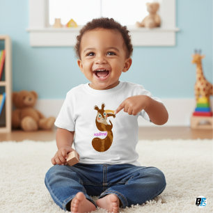 Animal Alphabet S For Squirrel Baby T-Shirt