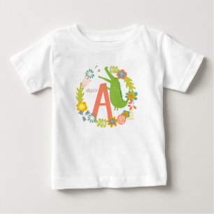 Animal Alphabet Series Alligator Letter A   Baby T-Shirt