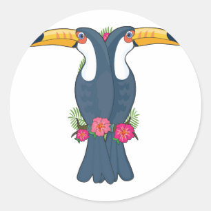 Animal Alphabet Toucan Classic Round Sticker