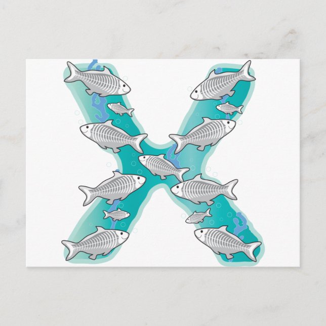 Animal Alphabet X-Ray Fish Postcard (Front)