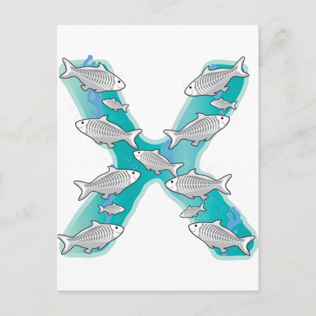 Animal Alphabet X-Ray Fish Postcard (Front)