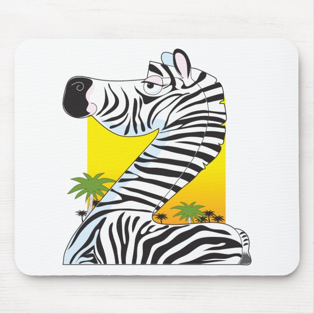 Animal Alphabet Zebra Mouse Mat (Front)