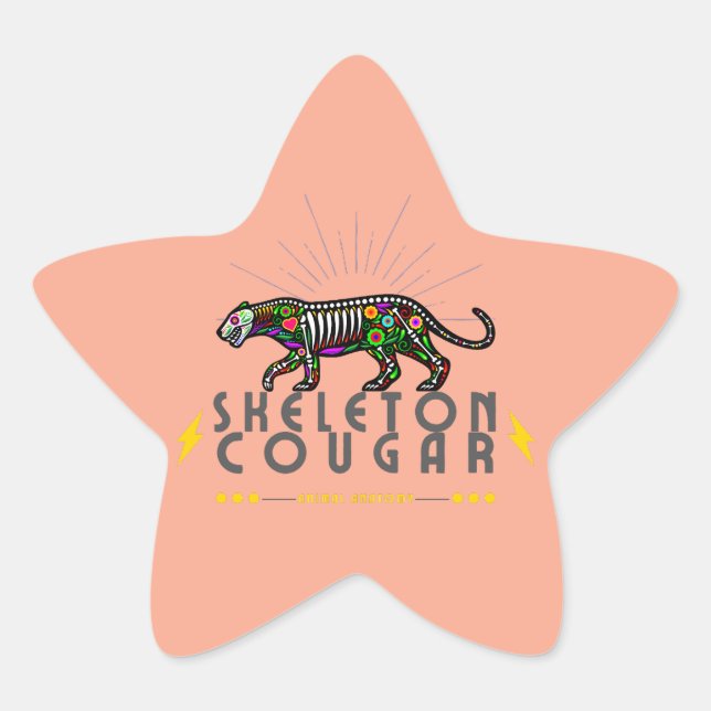 Animal anatomy animal skeleton  star sticker (Front)