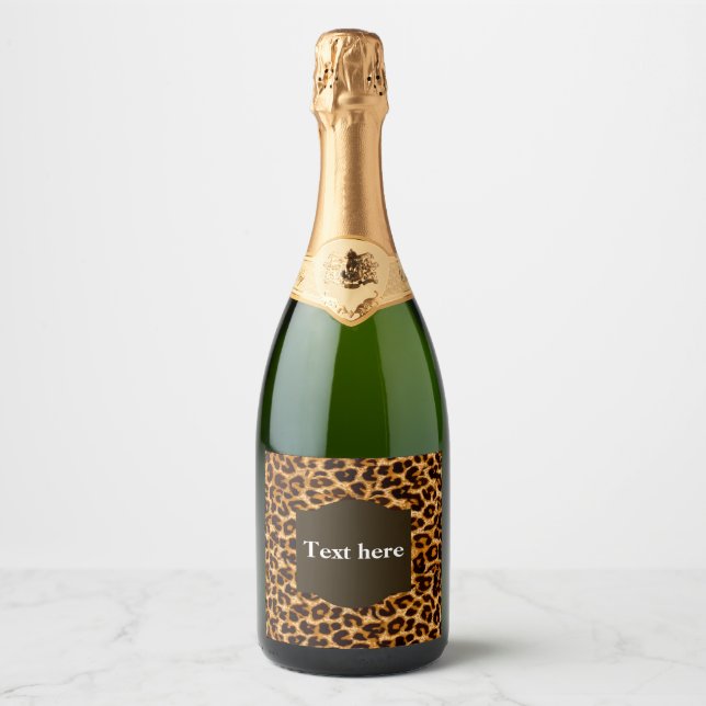 Animal, animal print, Leopard ,cheetah Sparkling Wine Label (Front)