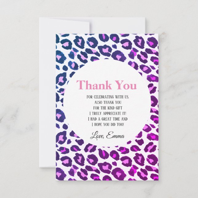 Animal, animal print, Leopard ,cheetah thank you (Front)