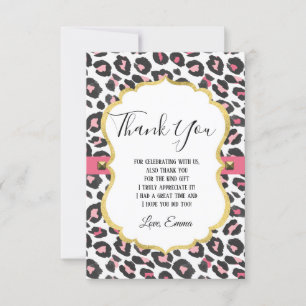 Animal, animal print, Leopard ,cheetah thank you Card