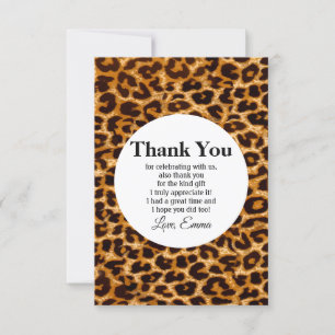 Animal, animal print, Leopard ,cheetah thank you Invitation