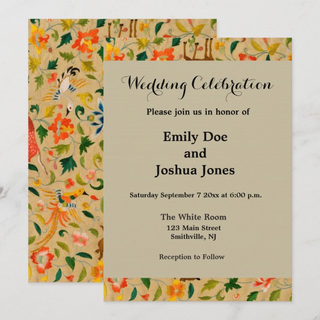 Animal Antique Horse Bird Deer Rabbit Invitation (Front/Back)