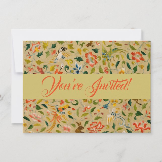 Animal Antique Horse Bird Deer Rabbit Invitation (Front)