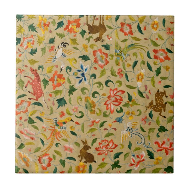 Animal Antique Horse Bird Deer Rabbit Tile (Front)
