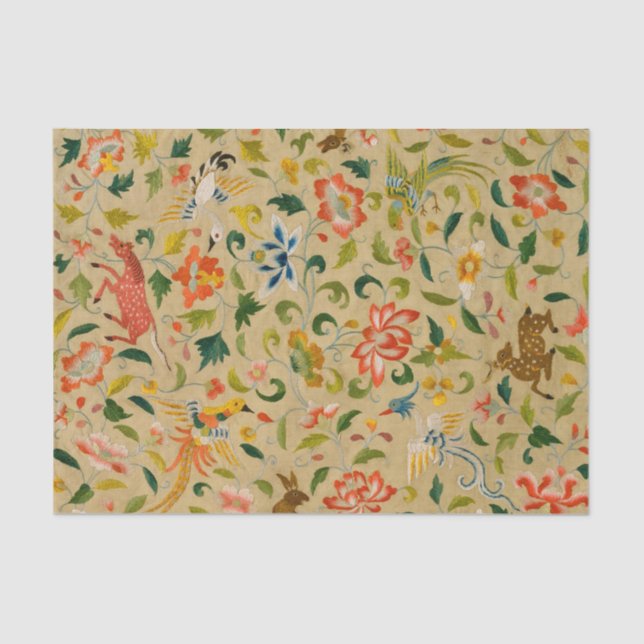 Animal Antique Horse Bird Deer Rabbit Tissue Paper (Front)