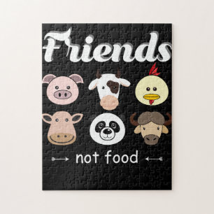 Animal Are Friends Not Food T Shirt Jigsaw Puzzle