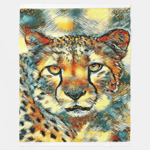 Animal Art Cheetah Gifts Lovers Cheetah Lovers Fleece Blanket