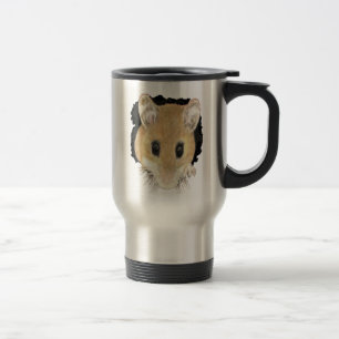 Animal Art Cute Mouse Peeking Out Watercolor art Travel Mug