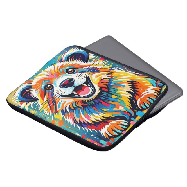 Animal art design featuring bold, dynamic laptop sleeve (Front Top)