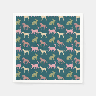 Animal Art Pattern Dog Colour Patterns Cartoon Napkin