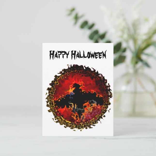 Animal Art Spooky Bat Postcard (Standing Front)