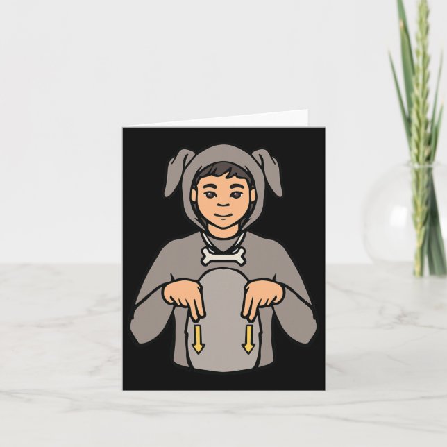 Animal Asl Hand Gesture Deaf Hearing Loss Awarenes Card (Front)