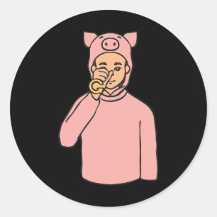 Animal Asl Hand Gesture Deaf Hearing Loss Awarenes Classic Round Sticker