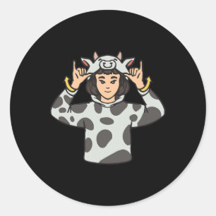 Animal Asl Hand Gesture Deaf Hearing Loss Awarenes Classic Round Sticker