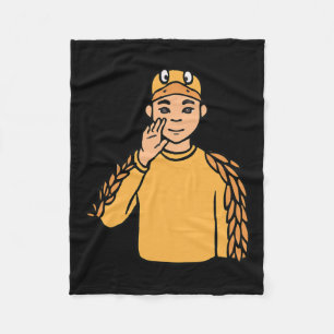 Animal Asl Hand Gesture Deaf Hearing Loss Awarenes Fleece Blanket