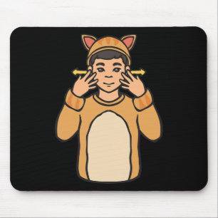 Animal Asl Hand Gesture Deaf Hearing Loss Awarenes Mouse Mat