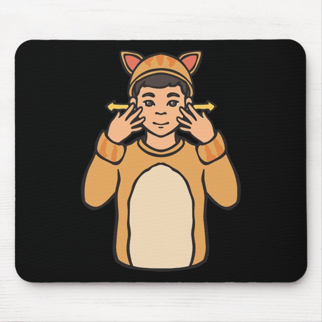 Animal Asl Hand Gesture Deaf Hearing Loss Awarenes Mouse Mat (Front)