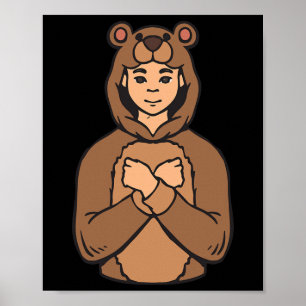 Animal Asl Hand Gesture Deaf Hearing Loss Awarenes Poster
