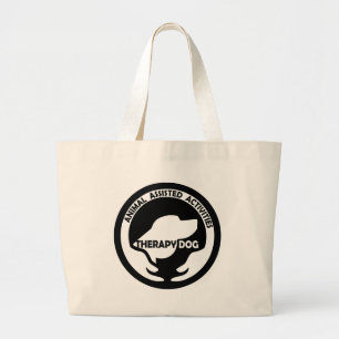 Animal Assisted Activities - THERAPY DOG logo 01 Large Tote Bag