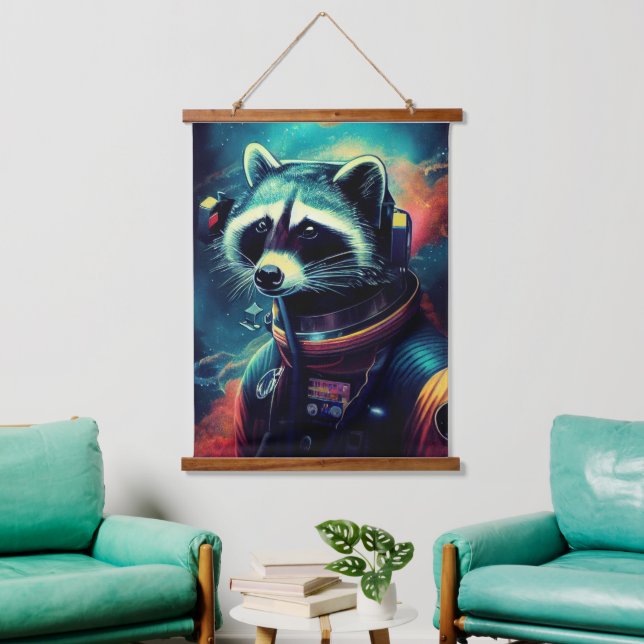 Animal Astronaut Space walk, Universe, raccoon Hanging Tapestry (Living Room)